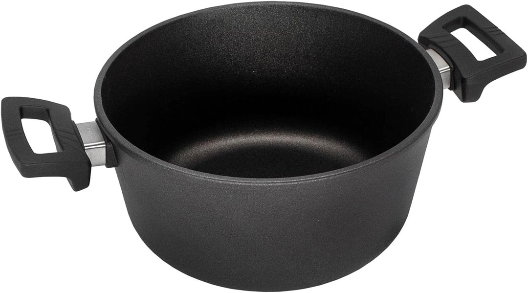 Eurolux Guss-Topf Ø 24 cm - ca. 4,5 Liter - Kleiner hoher Universal-Koch-Topf Aluguss mit Beschichtu