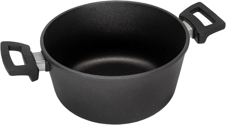 Eurolux Guss-Topf Ø 24 cm - ca. 4,5 Liter - Kleiner hoher Universal-Koch-Topf Aluguss mit Beschichtu