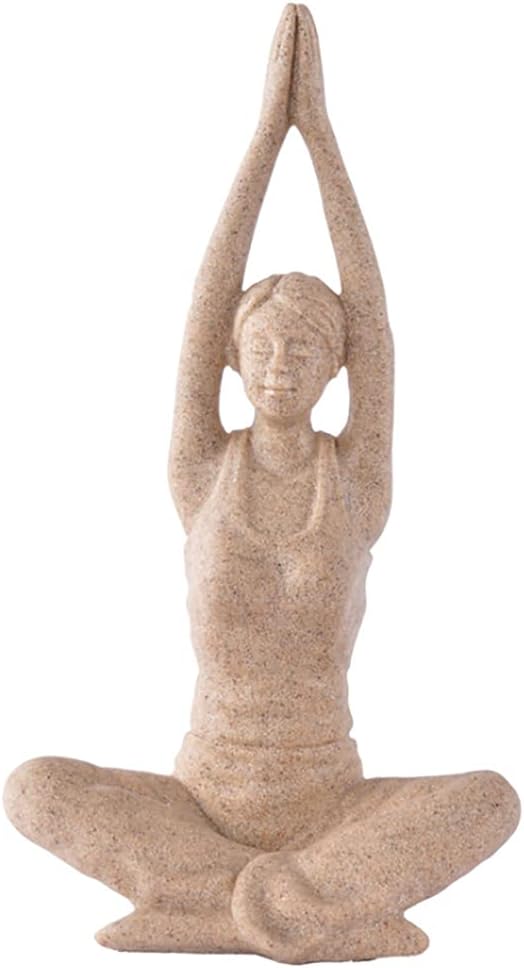 ANCLLO Statuen Skulptur Figuren Statuetten, kreatives Harz Seitwärts Gebet Yoga Mädchen Charakter Fi