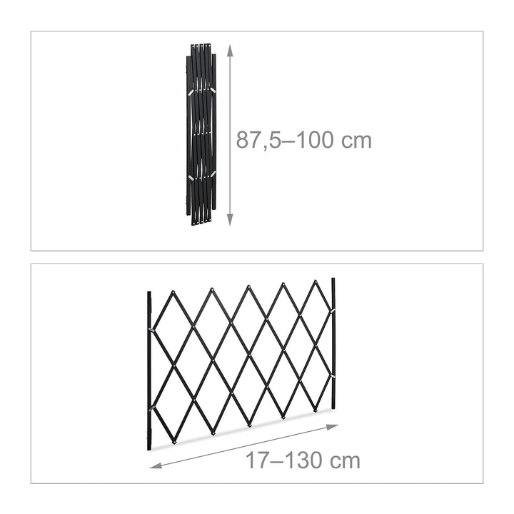 Relaxdays Hundeabsperrgitter, ausziehbar bis 130 cm, 87,5-100 cm hoch, Bambus, Hunde Schutzgitter, T