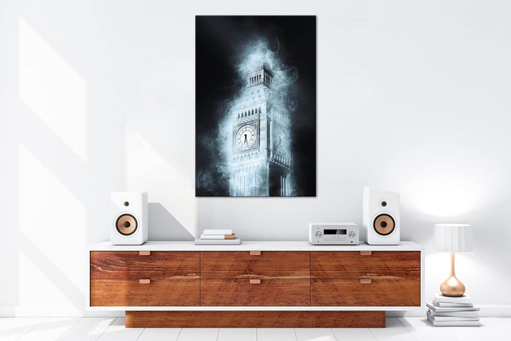 deyoli künstlerischer Big Bang in London Format: 80x60 als Leinwand, Motiv fertig gerahmt auf Echtho