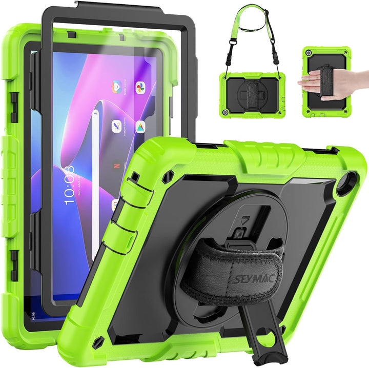 SEYMAC Hülle für Lenovo Tab M10 3rd Gen 10,1 Zoll 2022, Stossfeste Hülle mit Displayschutzfolie, 360