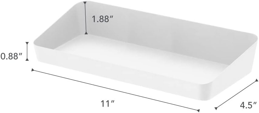 Yamazaki 4227 Tower Aufbewahrungsbehälter L breit, weiss, Stahl, Minimalistisches Design L Weiss, L