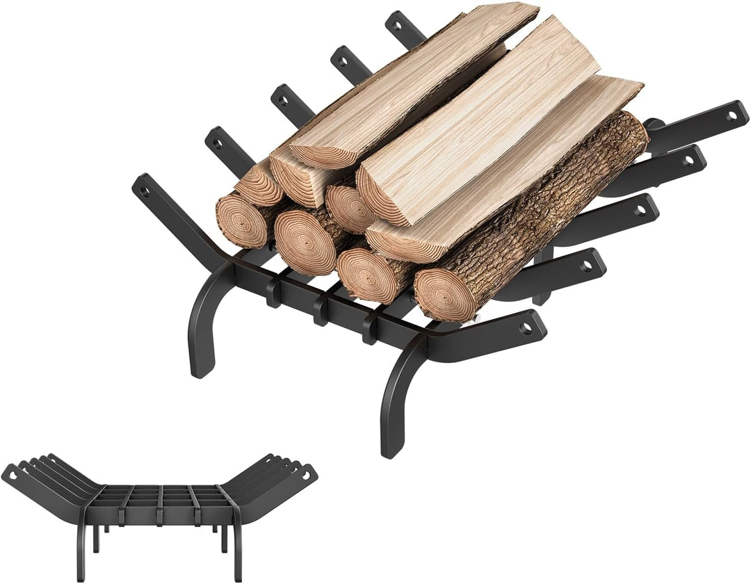 NAIZY Kaminrost Kohlenstoffstahl 42cm Feuerrost für Kamin Feuerbock Holzregal Multfunktional Holzros