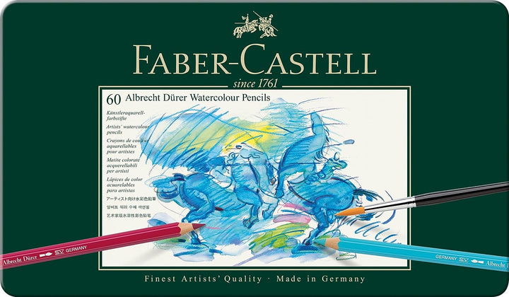 Faber-Castell 117560 - Aquarellstift Albrecht Dürer Blechetui 60er 60 Stück (1er Pack) Metalletui Si