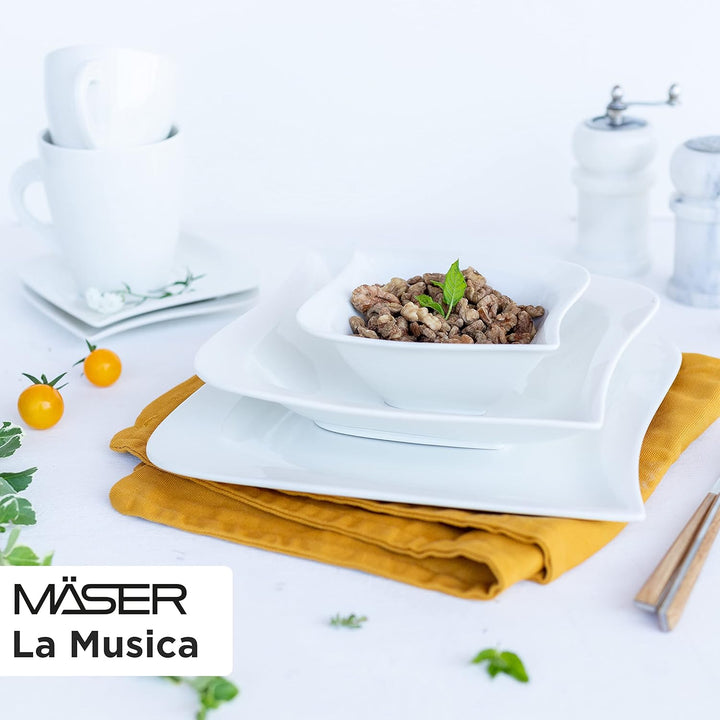 Mäser Serie La Musica, Müslischalen im 6er-Set, Porzellan, weiss Müslischalen 6er-Set, Müslischalen
