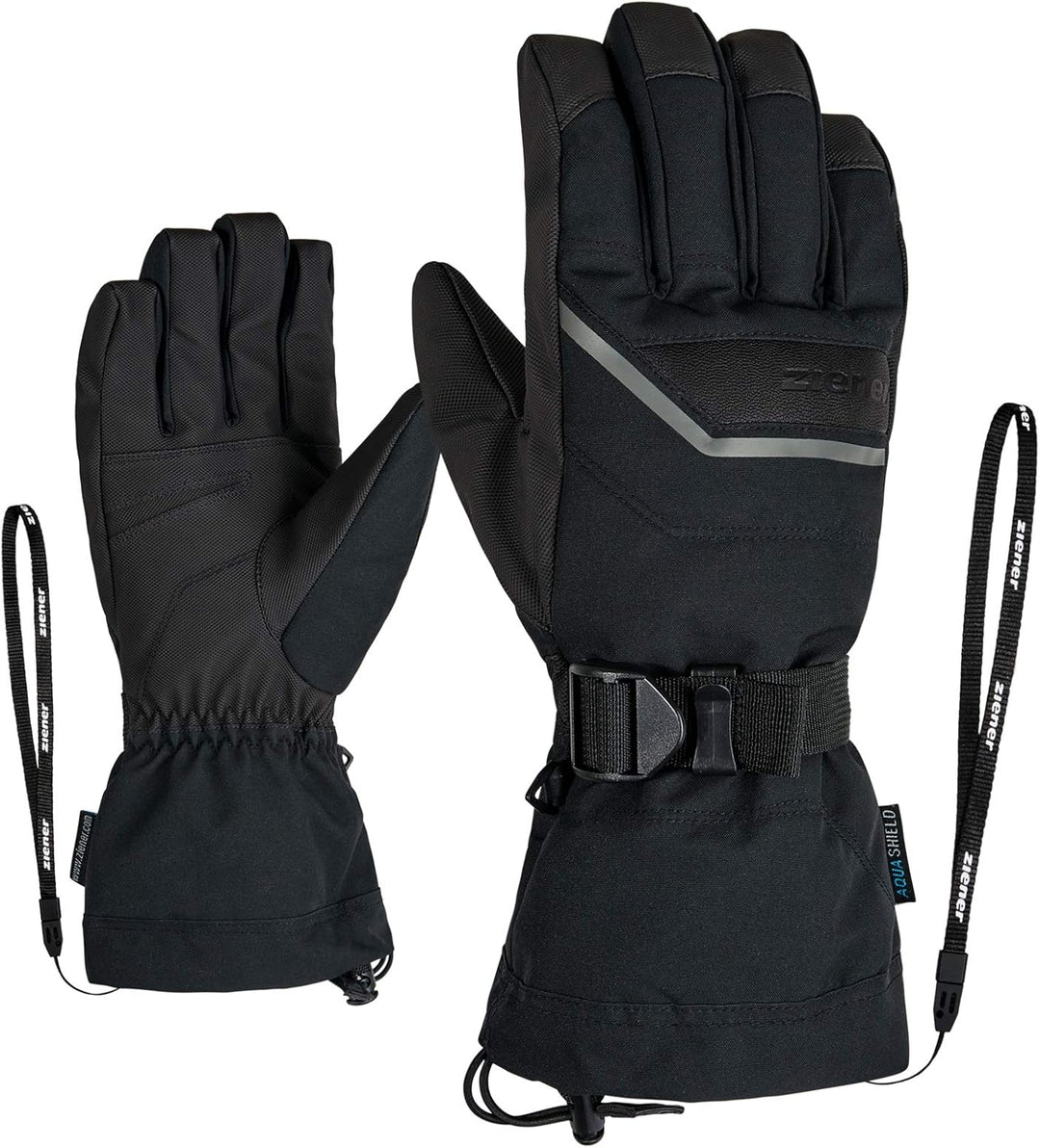 Ziener Gillian As Ski-Handschuhe/Wintersport, Wasserdicht, Atmungsaktiv 9 Schwarz, 9 Schwarz
