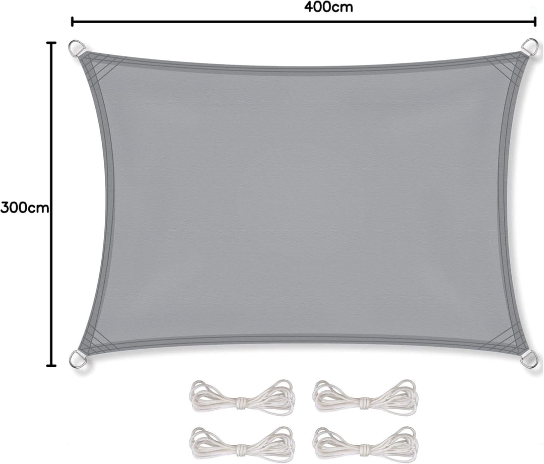 CelinaSun Sonnensegel inkl Befestigungsseile Premium PES Polyester wasserabweisend imprägniert Recht