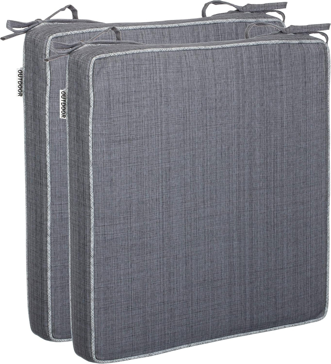 Brandsseller Outdoor Garten Sitzkissen Auflagen Kissen mit Paspel - Leinenoptik Uni - Schmutz- und W