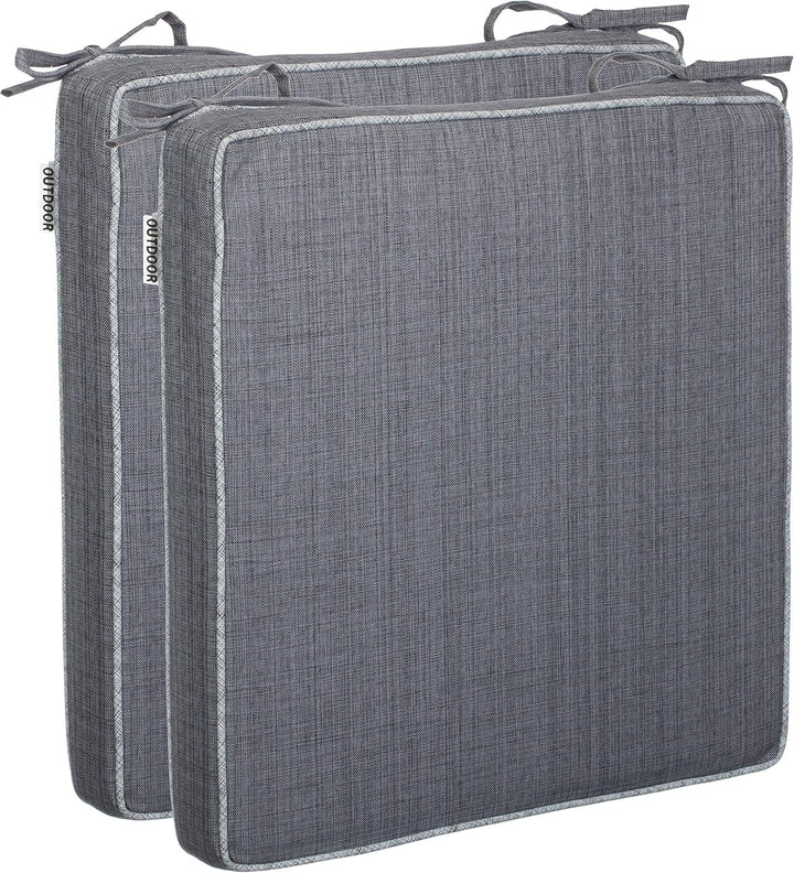 Brandsseller Outdoor Garten Sitzkissen Auflagen Kissen mit Paspel - Leinenoptik Uni - Schmutz- und W