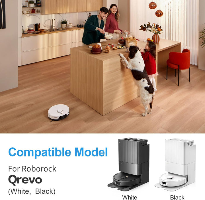 RUKHOOL Zubehör für Roborock Q Revo Zubehörset Saugroboter Ersatzteile mit 4 * Staubbeutel 4 * Mopp