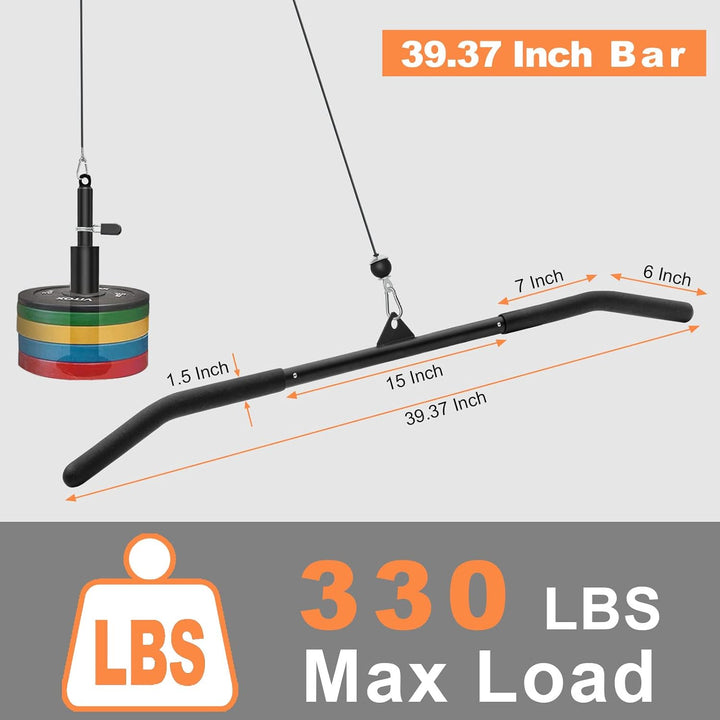 SERTT 39 Zoll LAT Pulldown Bar Attachment for Pulley Cable Machine, Curl Tricep Press Down Bar with