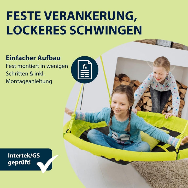 HUDORA Nestschaukel 110 cm, grün - Garten-Schaukel bis 100 kg belastbar - 72156