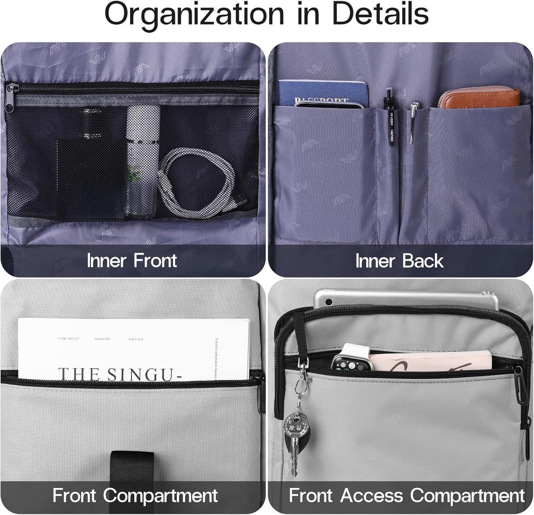 YAMTION 17" Rucksack Damen Stadtrucksack Herren Roll Top,Rucksack Laptop Unisex mit Laptopfach & USB