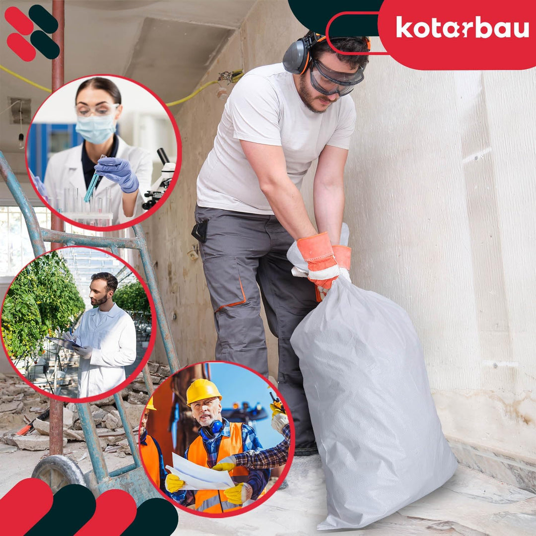KOTARBAU® 50er Set PP Gewebesäcke 65x105cm 50kg Schwerlast-Gewebesack Weiss 50er Set 65x105cm, 50er