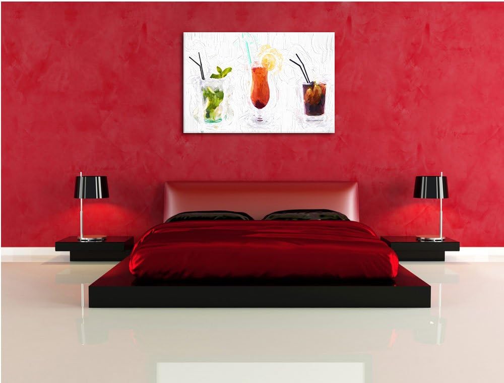 fruchtig frische Cocktails Deluxe Format: 100x70 cm auf Leinwand, XXL riesige Bilder fertig gerahmt