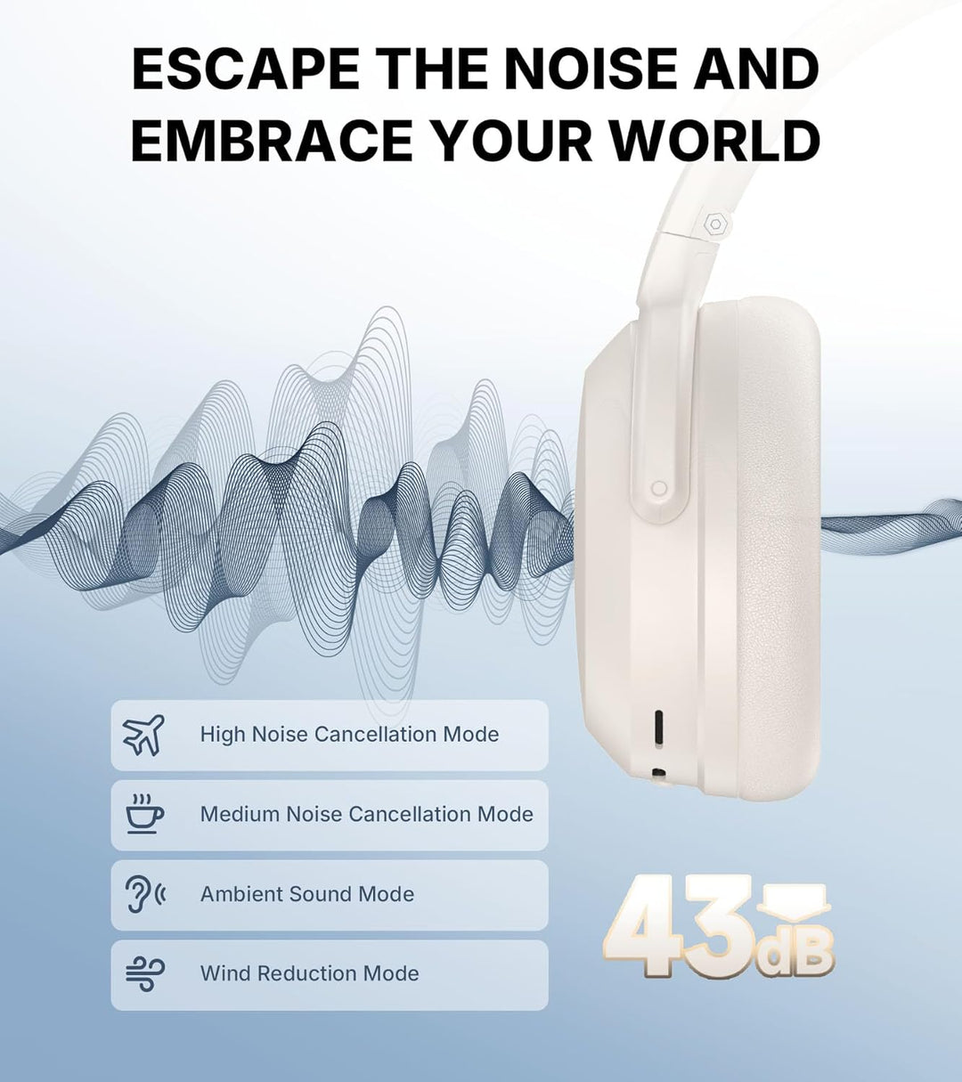 Edifier WH700NB Pro Kabellose Over-Ear Kopfhörer mit -43dB Aktiver Geräuschunterdrückung, Hi-Res Aud