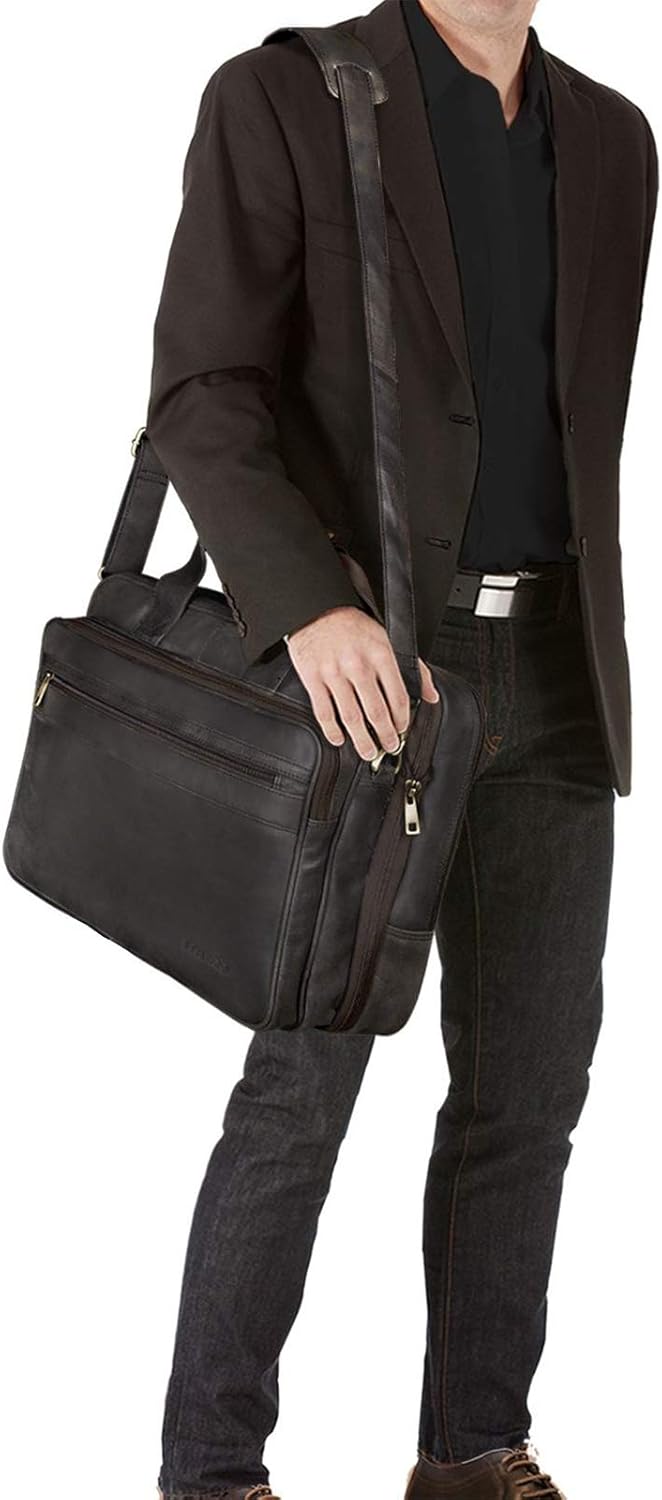 STILORD 'Leopold' XL Echtleder Aktentasche - der verbesserte Geheimtipp für Lehrerzimmer & Büro - Bu
