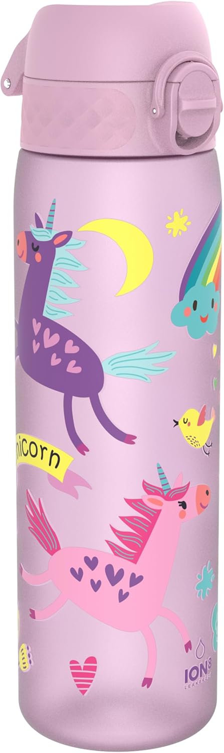 Ion8 Trinkflasche, 600 ml, Auslaufsicher, Einhandöffnung, Sichere Verriegelung, Spülmaschinenfest, B