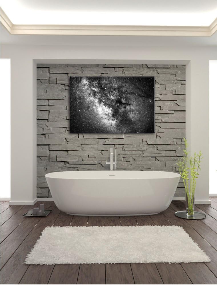 Pixxprint Zentrum der Milchstrasse / 100x70cm Leinwandbild bespannt auf Holzrahmen/Wandbild Kunstdru