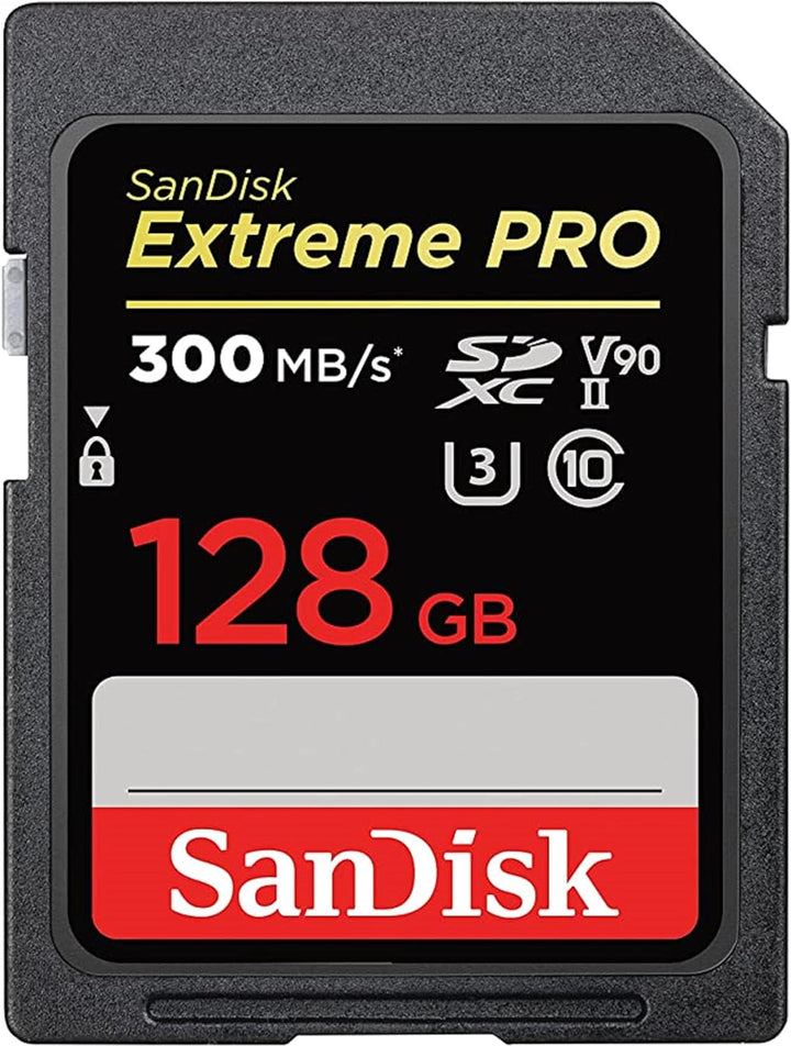 SanDisk Extreme PRO SDHC UHS-II Speicherkarte V90 128 GB (300 MB/s, 8K-, 4K- und Full-HD-Videoaufnah