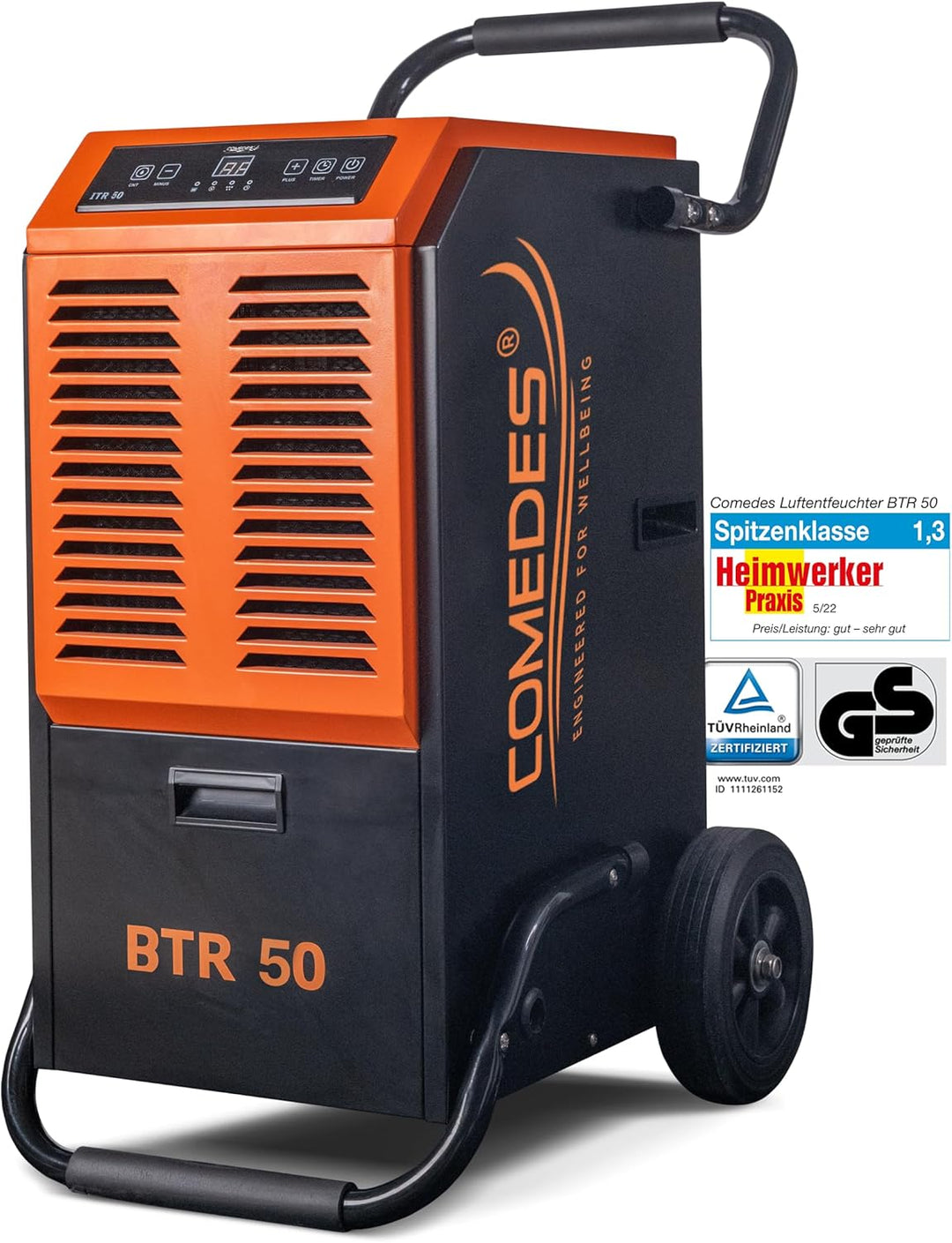 Comedes Bautrockner Luftentfeuchter BTR 50 (max. 51 Liter / 24h) Geeignet für Räume und Keller bis 1