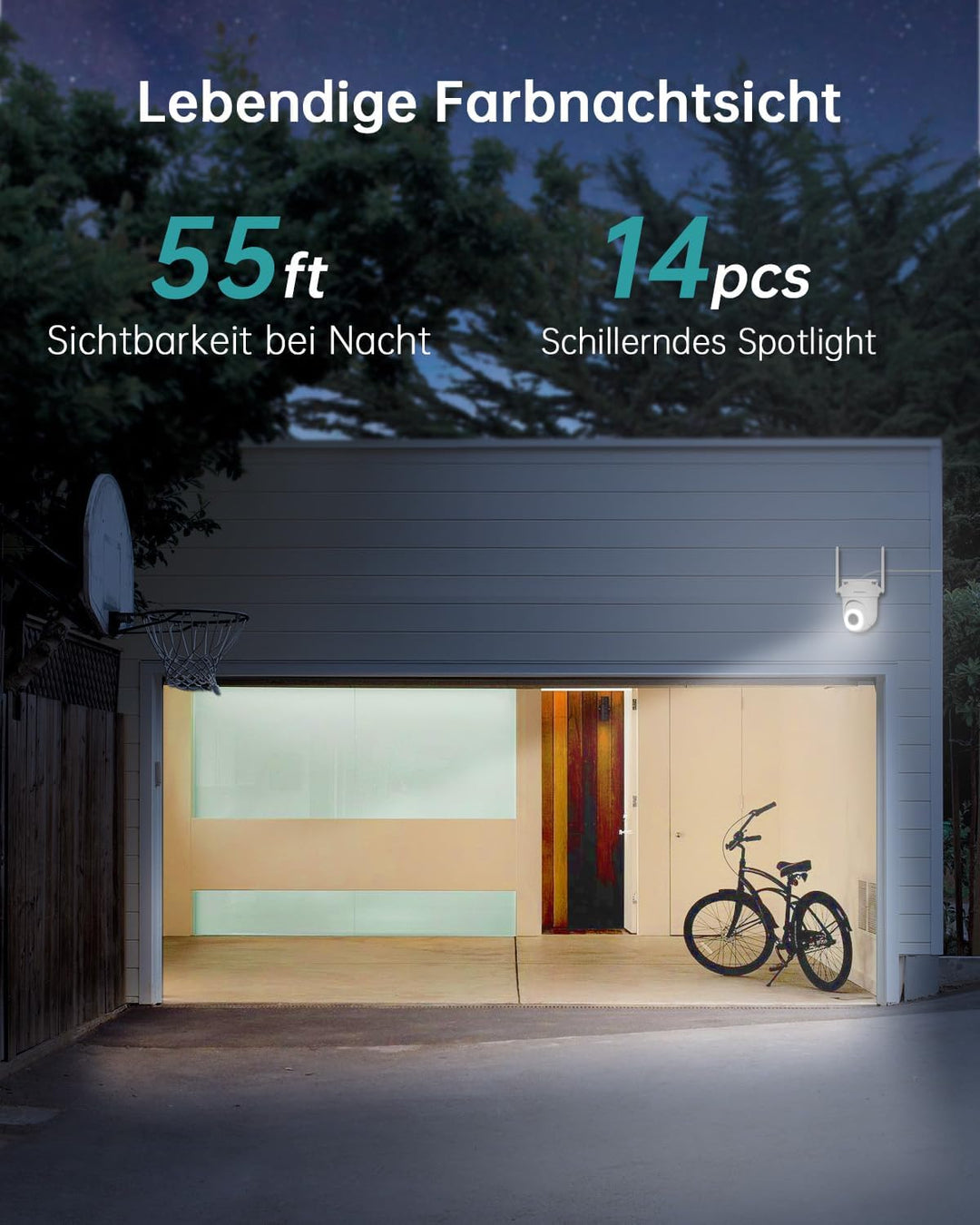 ZUMIMALL 5G/2,4GHz Überwachungskamera Aussen 2.5K 5MP WLAN Kamera Überwachung aussen Kabelgebunden,