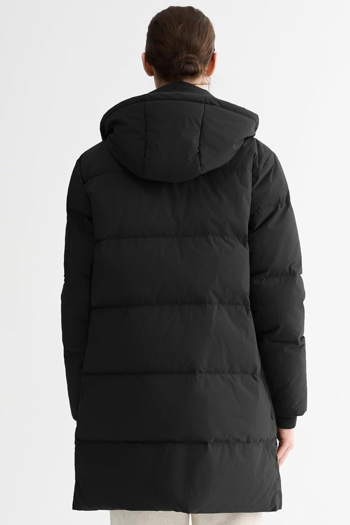 Orolay Herren Daunenjacke Warmer Wintermantel Mittellang Freizeit Hooded Steppmantel L Neues Schwarz