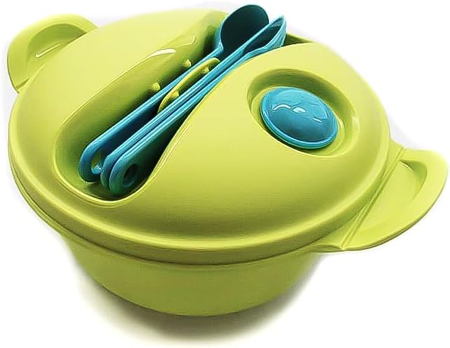 Tupperware, Lunchbox 9906 1,5 L Limette mit Besteck Mikrowellengeeignet