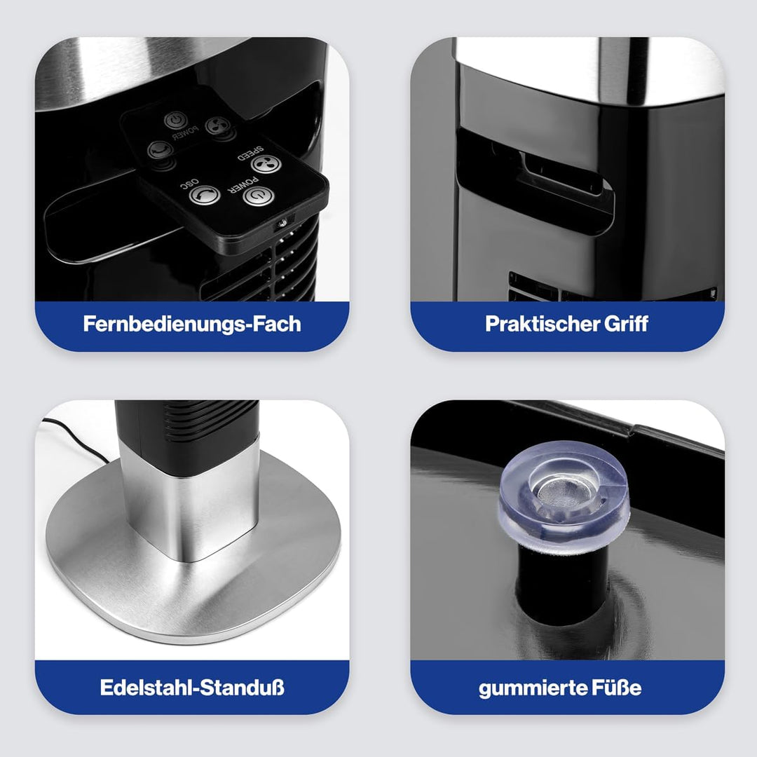 ProfiCare Turm-Ventilator PC-TVL 3068 Tower-Ventilator mit Multifunktions-Fernbedienung, LED-Display