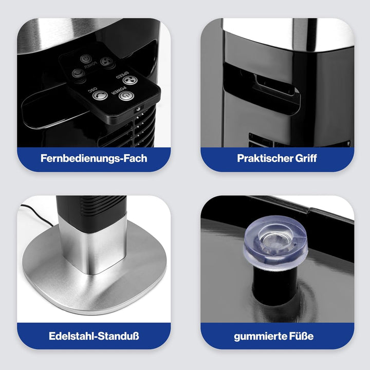 ProfiCare Turm-Ventilator PC-TVL 3068 Tower-Ventilator mit Multifunktions-Fernbedienung, LED-Display