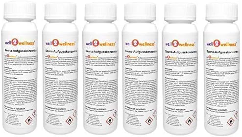 well2wellness® Saunaduft Saunaaufguss 'Exclusiv Set' mit 6 x 125 ml Flaschen
