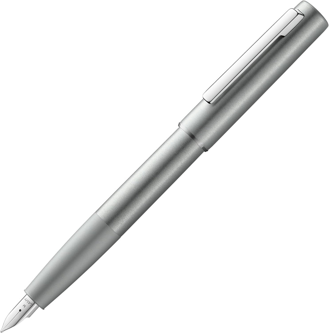 Lamy aion Füllhalter 077 Füller aus eloxiertem Aluminium in der Farbe Olive-Silber mit gestrahltem G