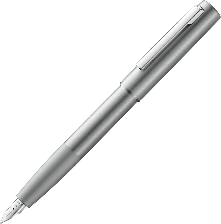 Lamy aion Füllhalter 077 Füller aus eloxiertem Aluminium in der Farbe Olive-Silber mit gestrahltem G