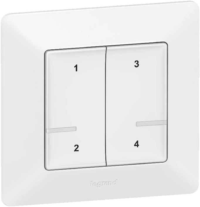 LEGRAND, Valena Life with Netatmo Szenenschalter mit 4 Tasten, Funksteuerung, lokale Steuerung oder