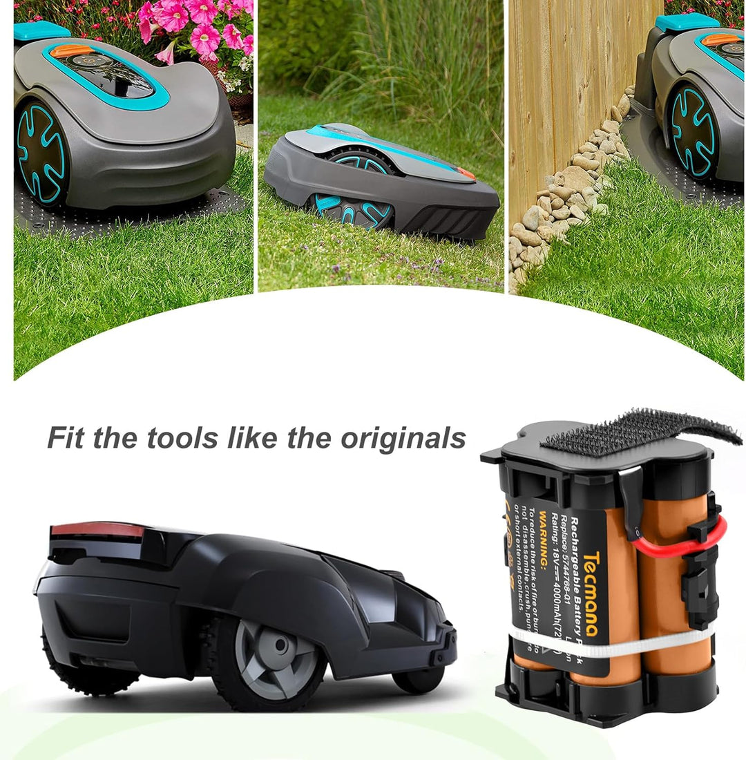 Tecmana 2.5Ah 18V Lithium Akku Kompatibel mit Gardena Mähroboter R38Li, R40Li, R45Li, R50Li, R70Li,