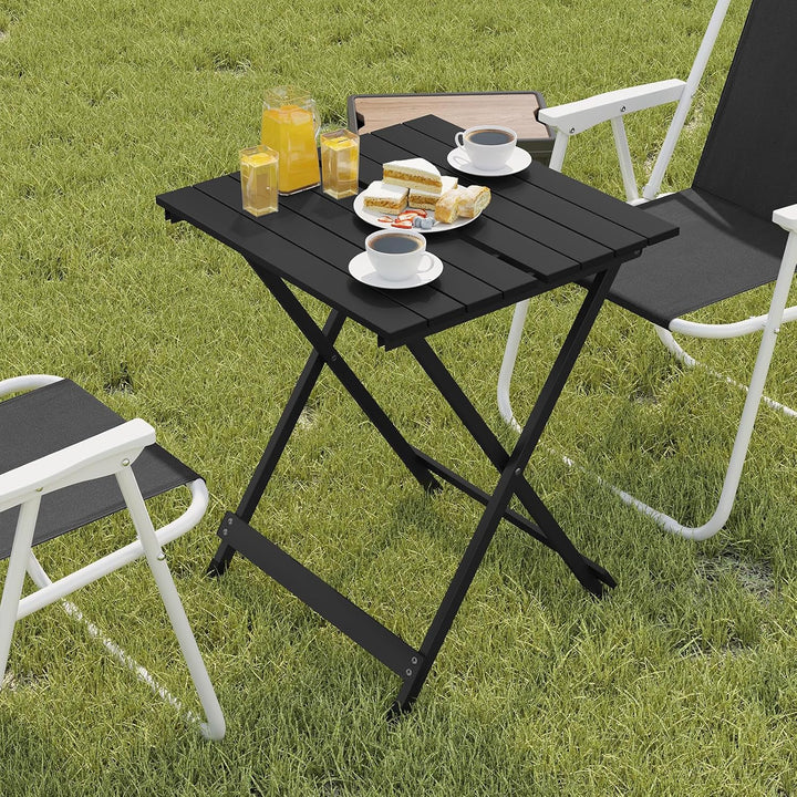 WOLTU Alu Tisch Klapptisch Campingtisch Balkontisch Gartentisch Klappbar aus Aluminium, 50.5x47x59.5