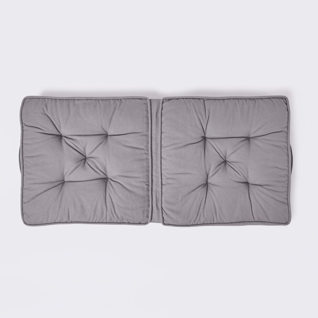 Homescapes Faltbares Reisekissen 50x50 cm dunkelgrau, Auto-Sitzkissen mit Rückenlehne, Klappsitzkiss