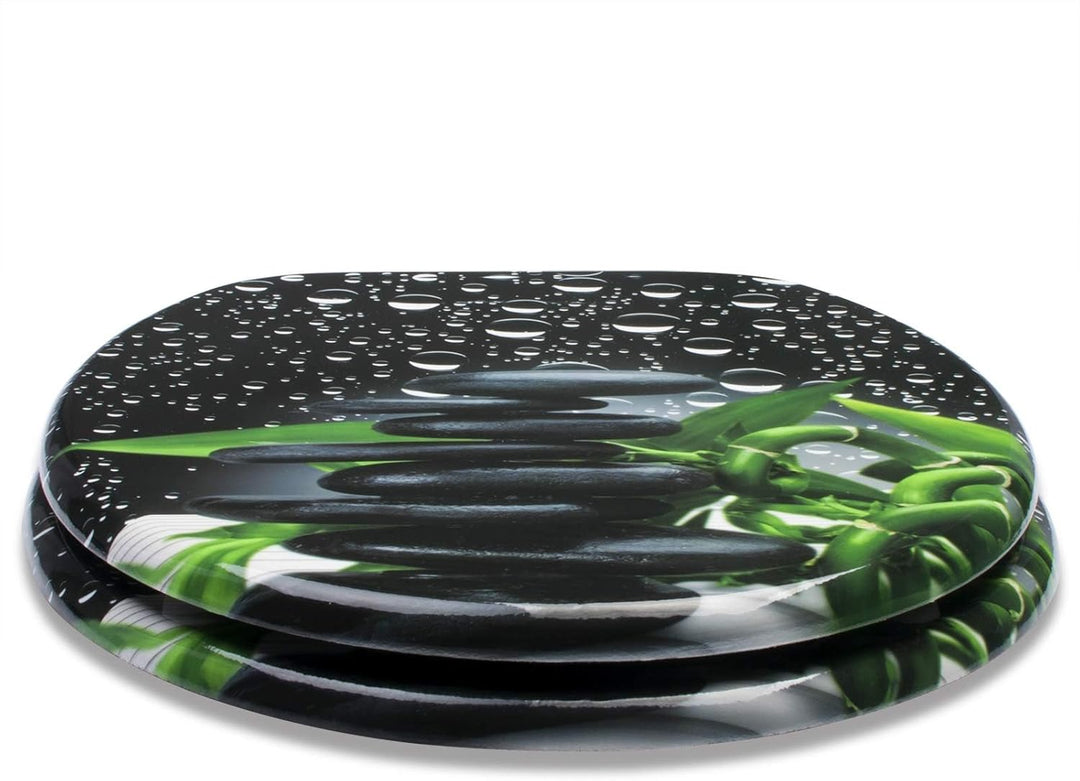 WOLTU #2 Premium WC-Sitz Toilettensitz mit Absenkautomatik, MDF Holzkern, Softclose Scharnier, Antib