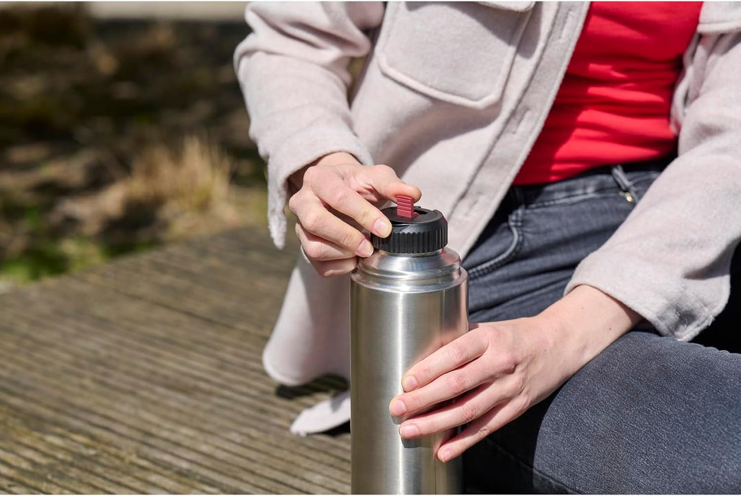 Emsa 618101600 Senator Isolierflasche, Thermosflasche, mobiler Kaffeebecher, 1000ml, Thermobecher, I