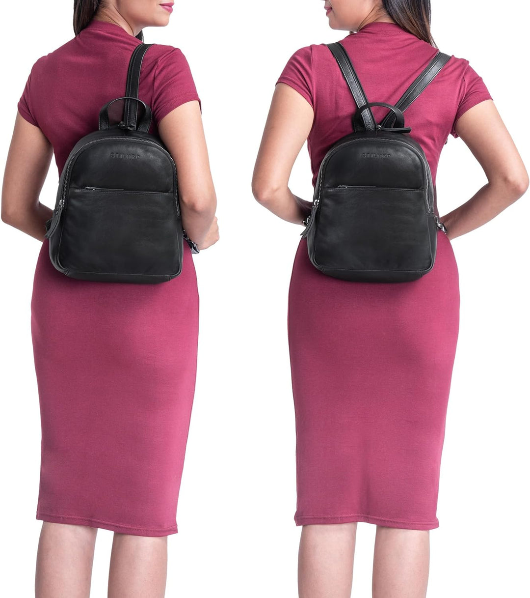 STILORD 'Rey' Crossbody Rucksack Leder Damen Klein Sling Bag Rucksack 2-in-1 Handtasche Frauen Mini