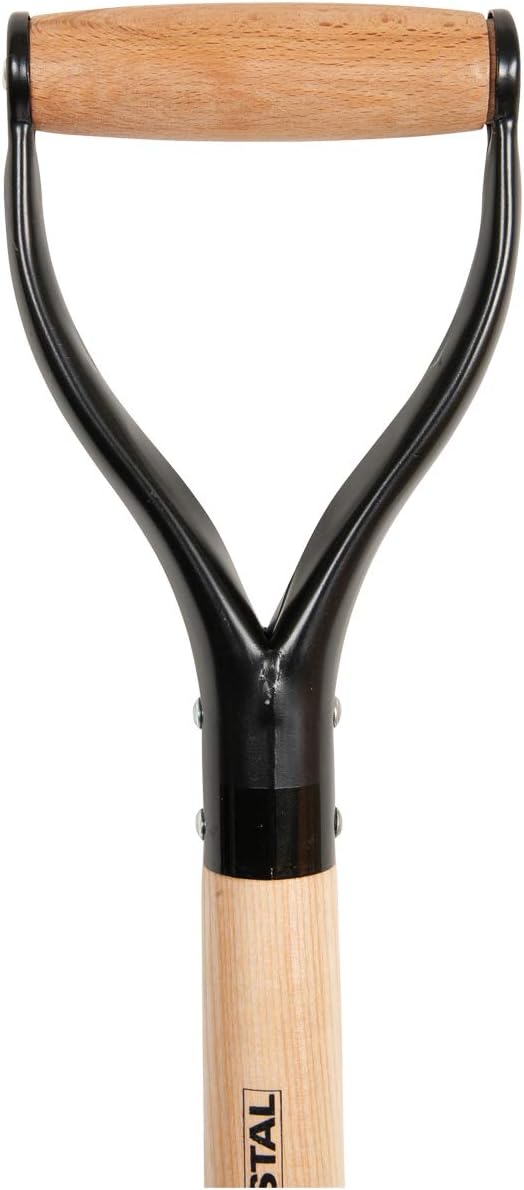 SHW-FIRE Stahlspatenschaufel mit 75cm Holzstiel und sicherem Trittschutz für Gärtnerarbeiten Stiellä