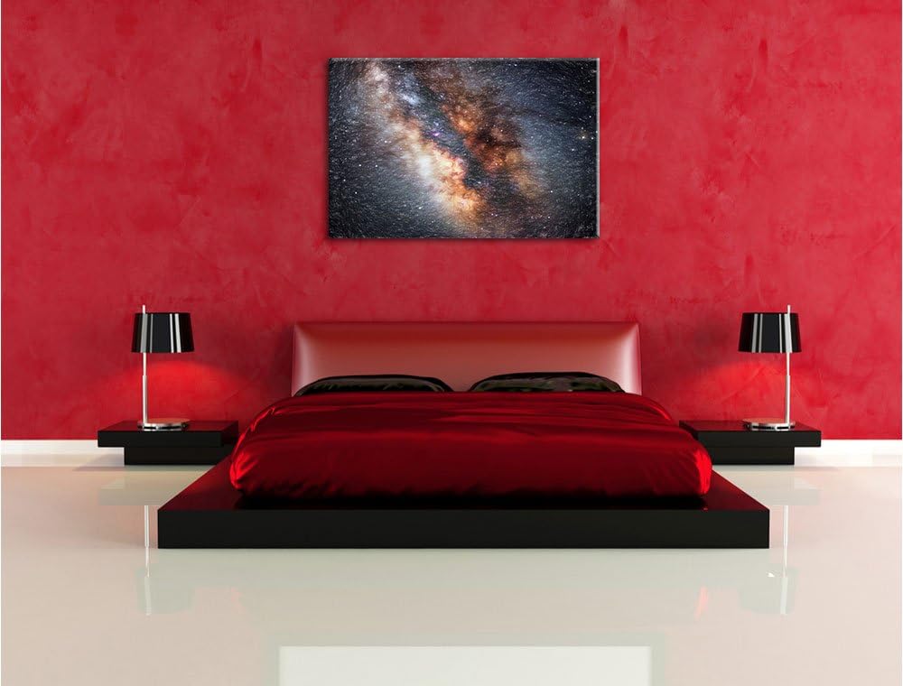 Pixxprint Zentrum der Milchstrasse Kunst Buntstift Effekt, Format: 100x70 auf Leinwand, 100x70