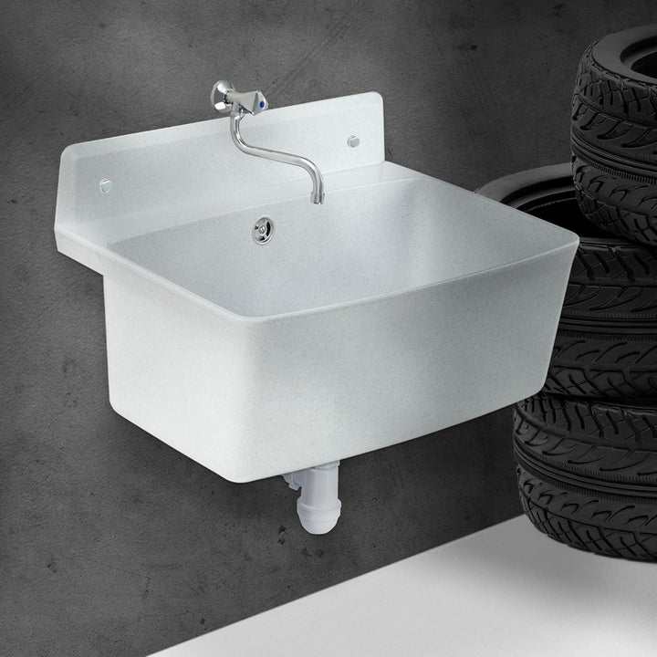 gospo Gartenwaschbecken, 55x42x22.5cm Haushaltsbecken aus hochqualitativem Polystyrol, Ausgussbecken