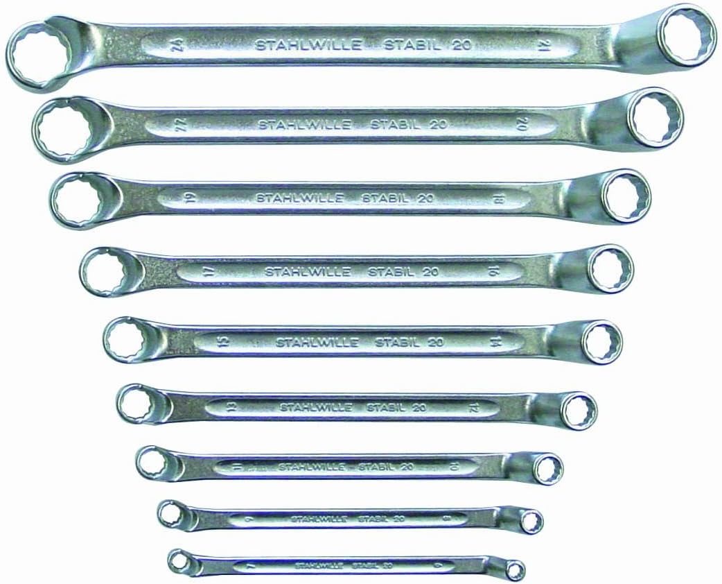 STAHLWILLE STABIL 20/9 l Doppelringschlüssel Set 9-tlg. (6-24 mm)l tiefgekröpftl extrem belastbar l