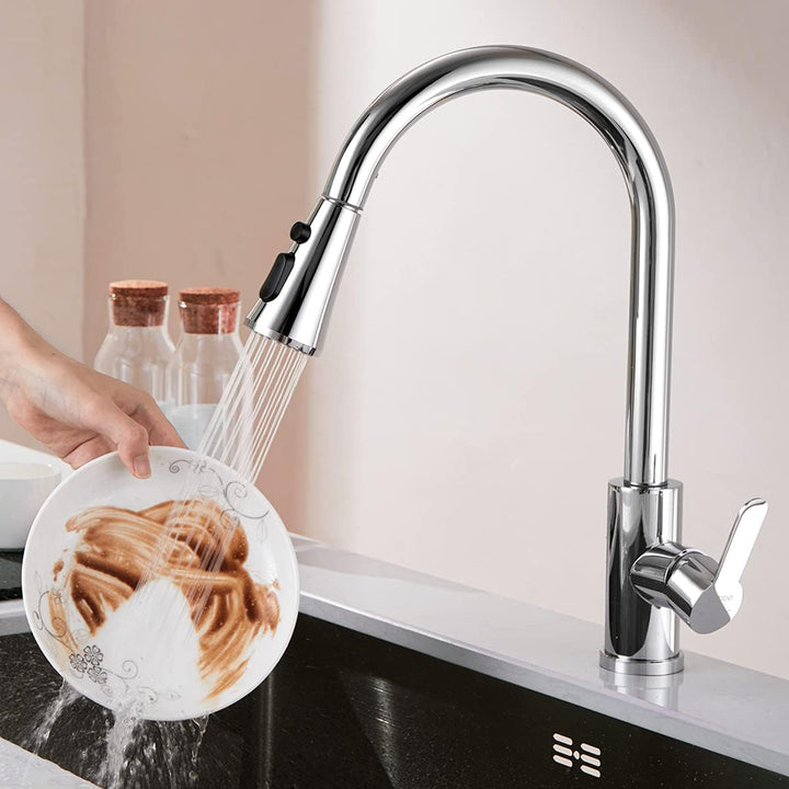 Cobbe Wasserhahn Küche, Küchenarmatur mit Herausziehbarer Brause Ausziehbar Armatur, Hochdruck Spült