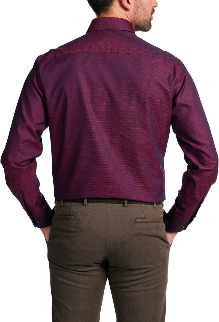 eterna Herren strukturiertes Baumwoll-Hemd MODERN FIT 1/1 rot 40_H_1/1