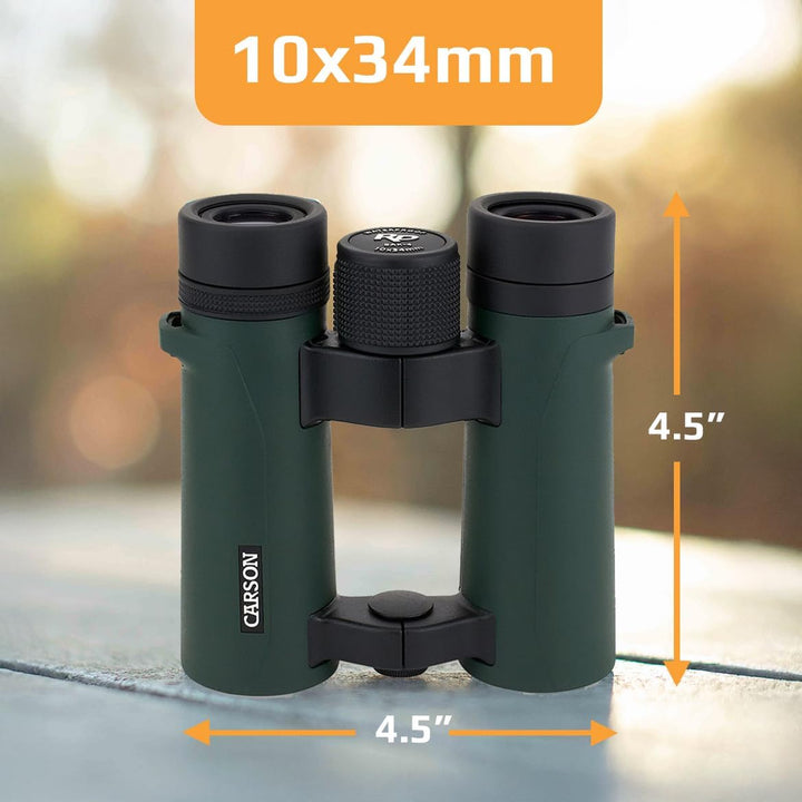 Carson Baureihe RD 10x34mm Kompaktfernglas mit Doppelsteg, wasserdicht und mit extrem hoher Auflösun