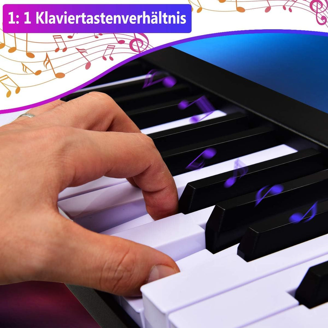 COSTWAY Digitales Piano Keyboard 88 Tasten, tragbares elektronisches Musikinstrument, Bedienfeld, Le