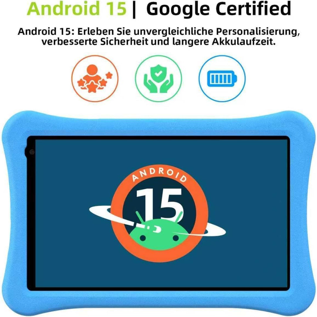 AWOW Kinder Tablet 10 Zoll Android 15 mit 8 GB RAM+64GB ROM(TF 1TB), 6000mAh, Wi-Fi 6 2.4G/5G, Octa-